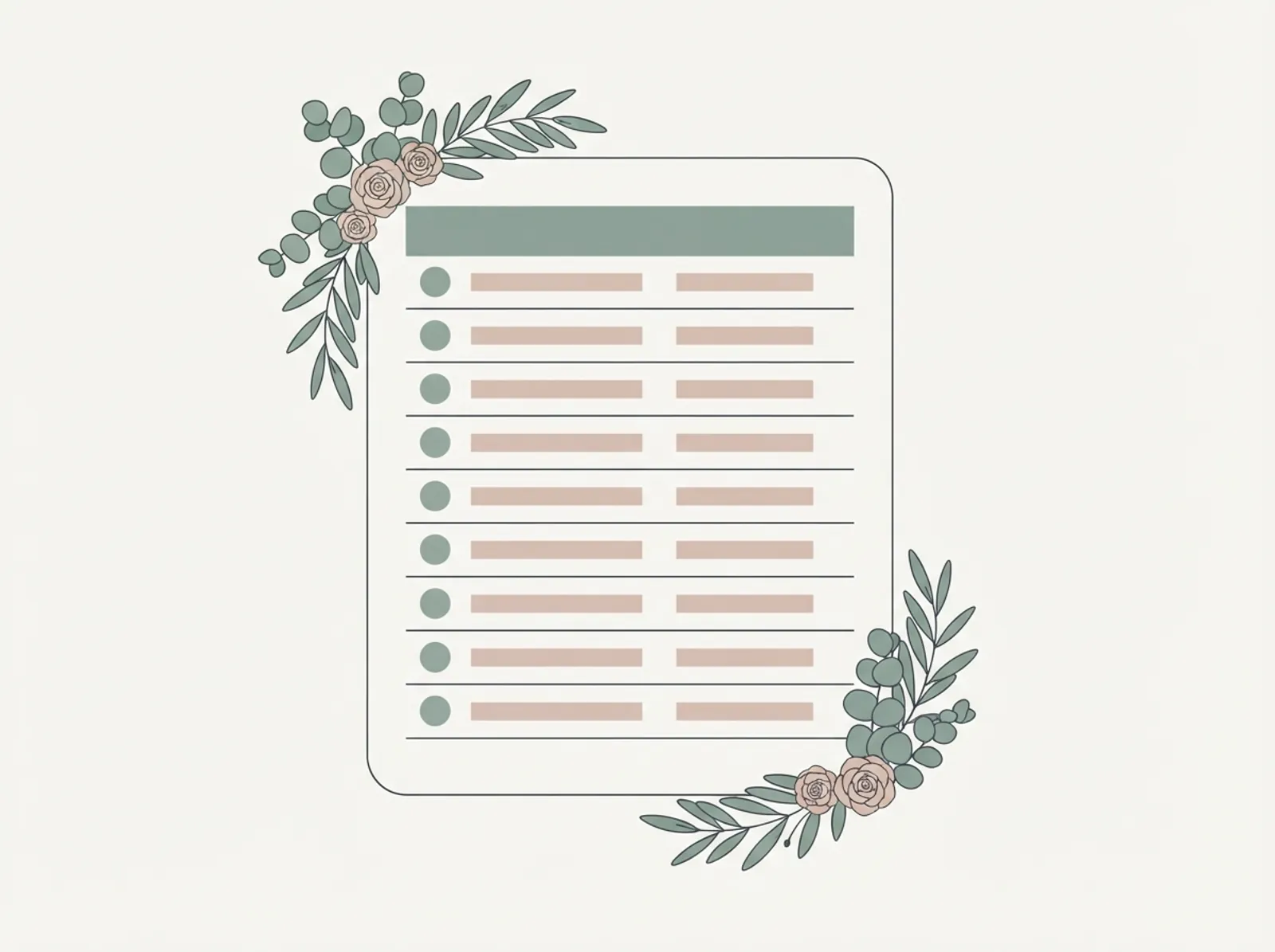 Illustration of the Wedding Guest List in use