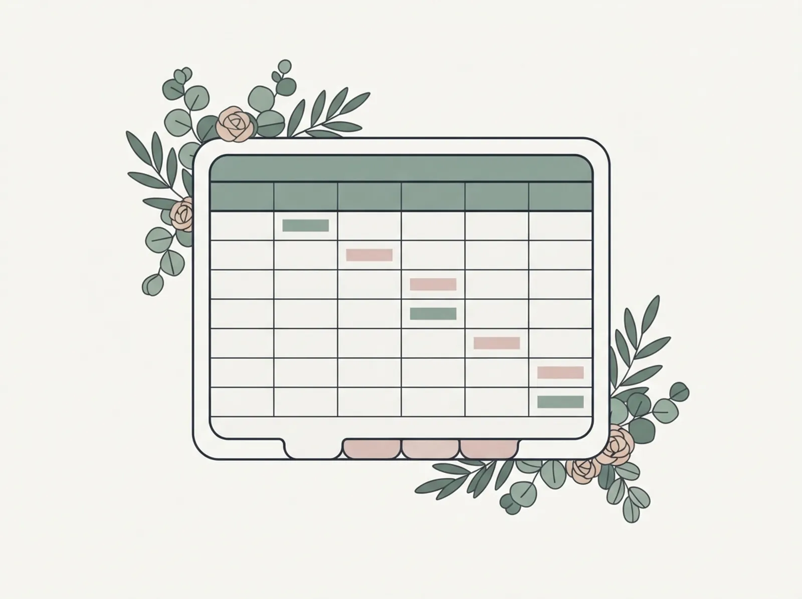 Illustration of the Wedding Planning Excel Template in use