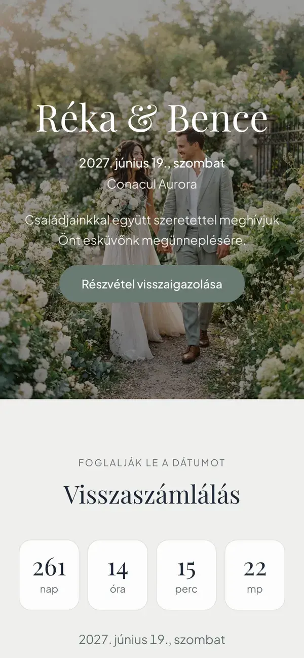 Stellanza esküvői oldal, Classic dizájn, telefonon