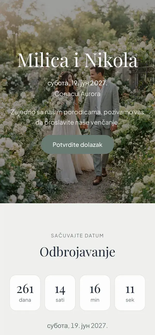 Sajt venčanja na Stellanzi, dizajn Classic, na telefonu