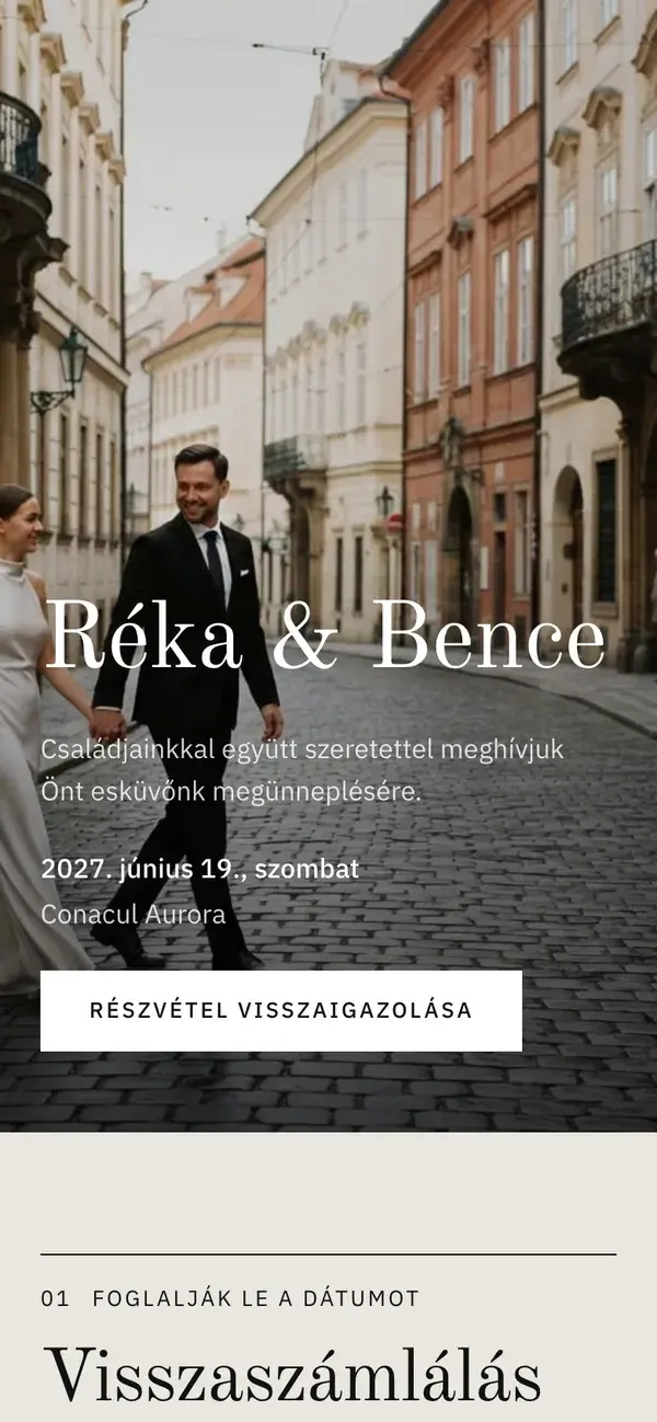 Stellanza esküvői oldal, Editorial dizájn, telefonon