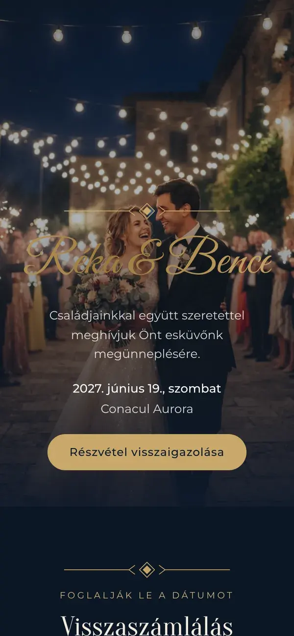 Stellanza esküvői oldal, Evening dizájn, telefonon