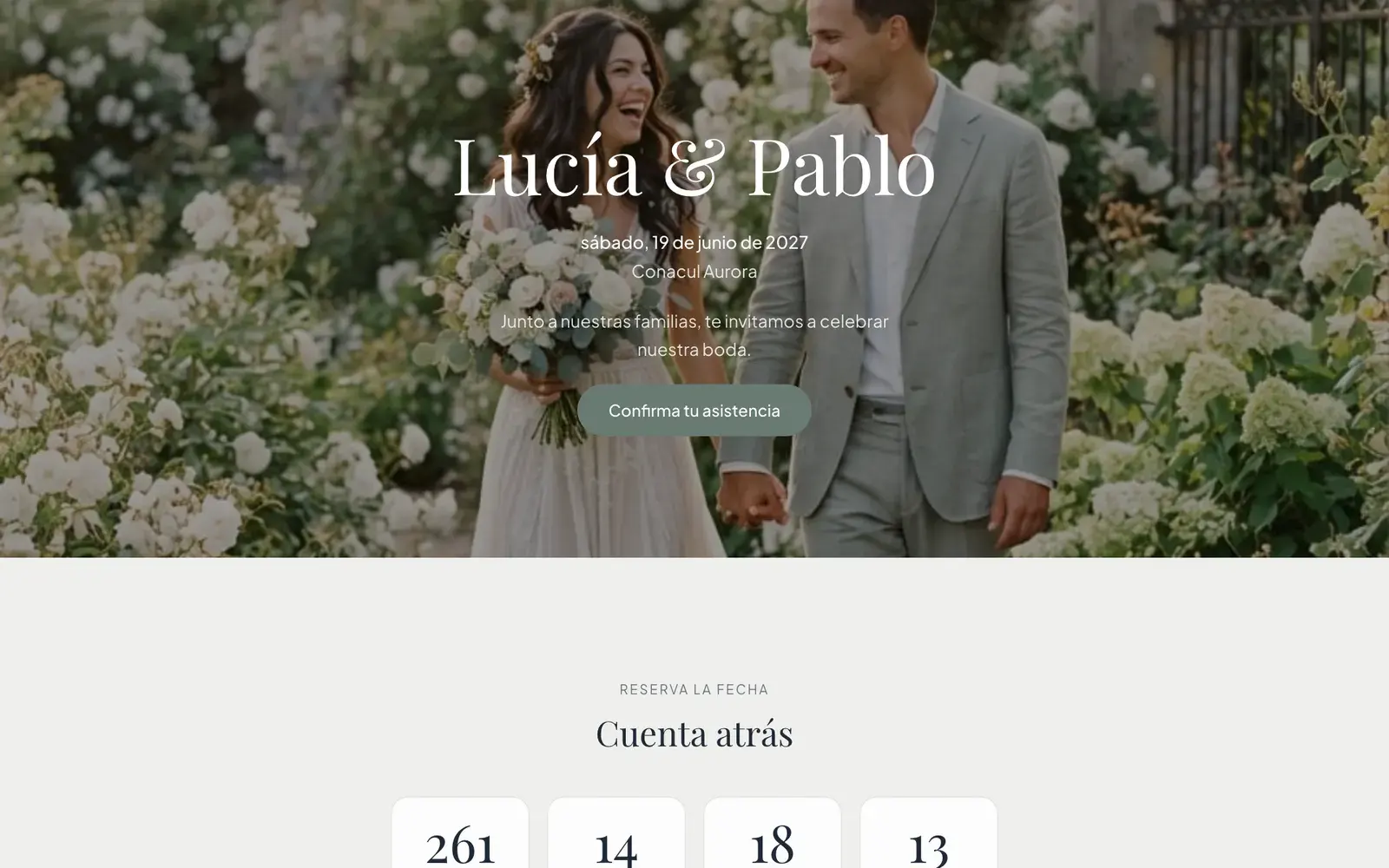 Web de boda de Stellanza, diseño Classic, en un portátil